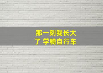 那一刻我长大了 学骑自行车